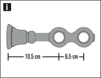 Gardinia Doppelträger geschlossen für Ø 25 mm castell-eiche 10,5 / 6,5 cm