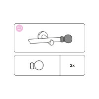 Gardinia Endstück Kugel für Ø 25 mm castell-eiche cm