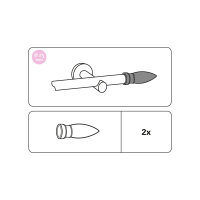 Gardinia Endstück Patrone für Ø 25 mm castell-eiche cm