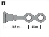 Gardinia Doppelträger geschlossen für Ø 25 mm kolonial-gebürstet 10,5 / 6,5 cm