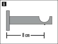 Gardinia Träger offen für Ø 25 mm edelstahl-optik 8 cm