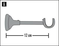 Gardinia Träger Rustikal offen für Ø 25 mm edelstahl-optik 12 cm