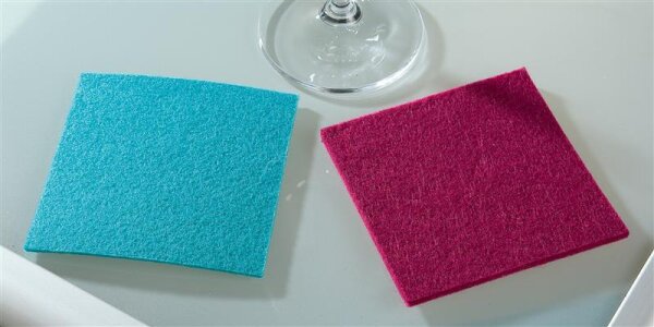 Gilde Filz Untersetzer quadratisch 4er Set L 10 x B 10 cm  magenta