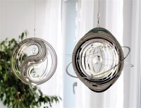 Gilde Windspiel Edelstahl Circle Yin Yang L 3 x B 22 H 72 cm  silber + Glaskugel